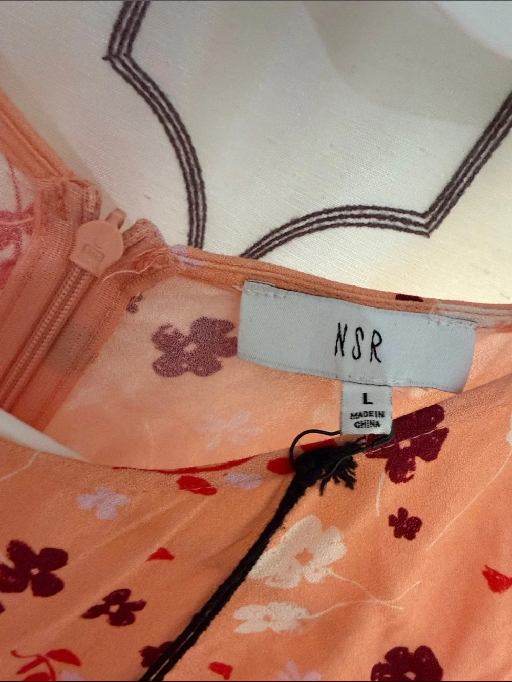 NSR Peach Floral Twist-Front Maxi Dress - Picture 3 of 4